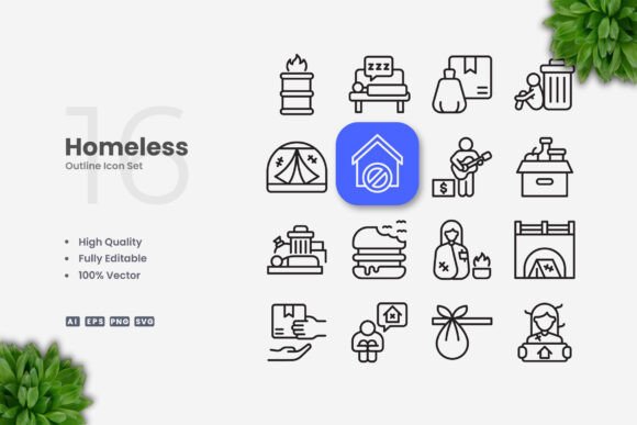 Homeless Icons Graphics for Handmade Crafters