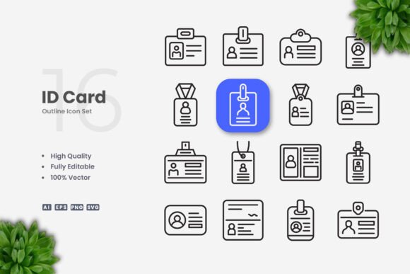 Id Card Icons: Versatile Graphics for Handmade Designs