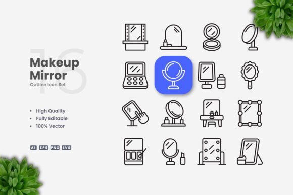 Makeup Mirror Icons: Essential Graphics for Modern Publishing