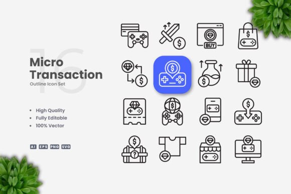 Microtransaction Icons: Essential Graphics for Local Brand Identity