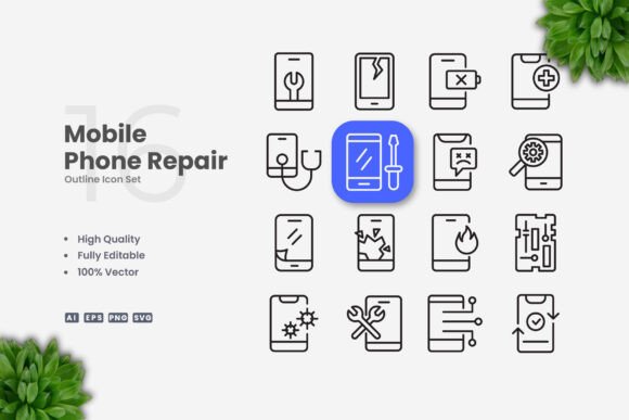 Mobile Phone Repair Icons