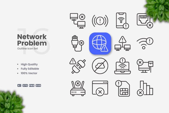 Network Problem Icons: Essential Graphics for Modern Publishing