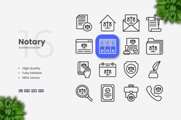 Notary Icons Graphics for Handmade Crafts