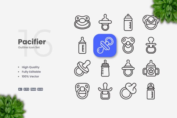 Pacifier Icons Graphics for Handmade Crafts