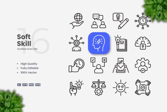 Soft Skills Icons for Modern Graphic Design