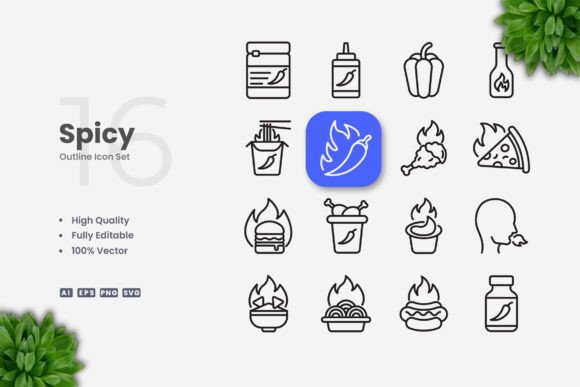 Spicy Icons: A Versatile Graphic Design Asset for Modern Projects