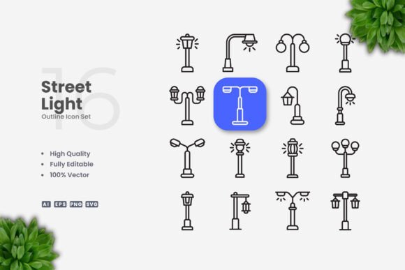 Street Light Icons: A Versatile Graphic Asset for Modern Branding