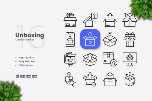 Unboxing Icons: A Simple Graphic Design Asset for Creative Sellers